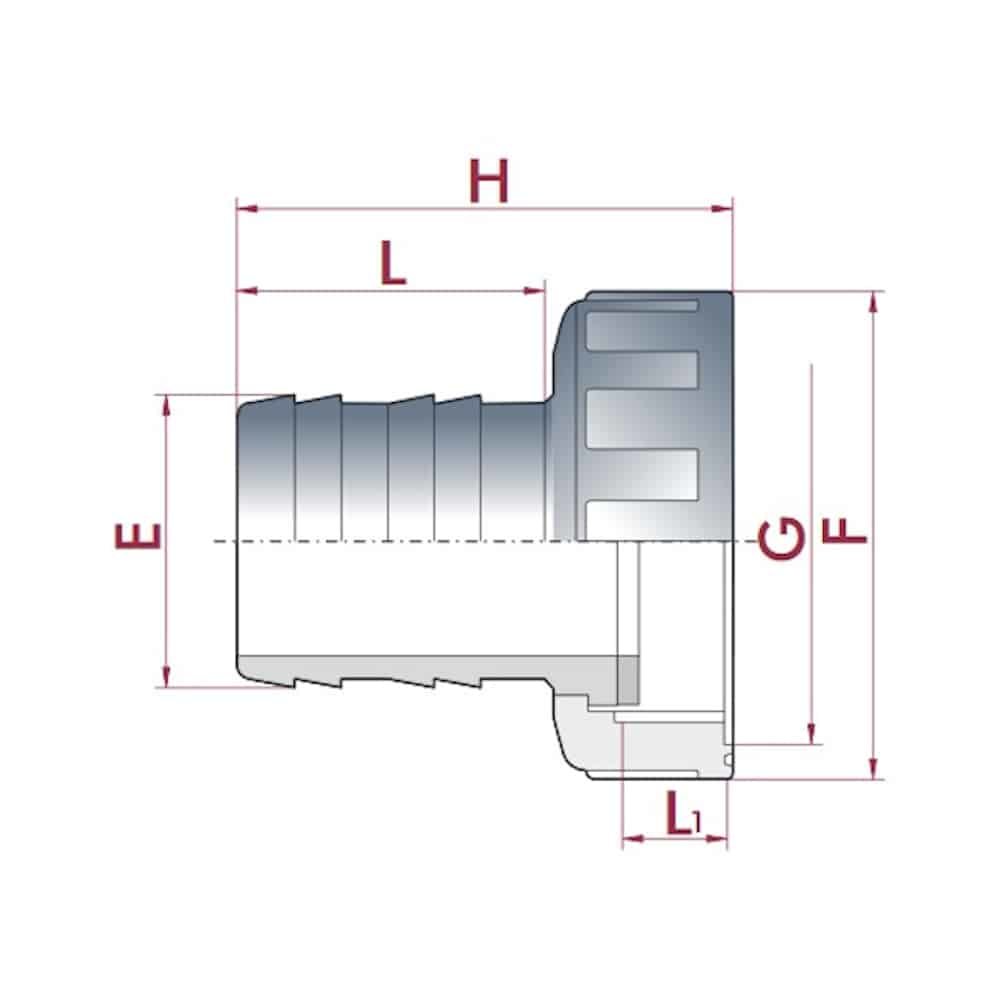 Conector de Mangueira de PVC com Porca Giratória ¾" IG x 16 mm-0