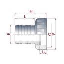 Conector de Mangueira de PVC com Porca Giratória ¾" IG x 16 mm-0