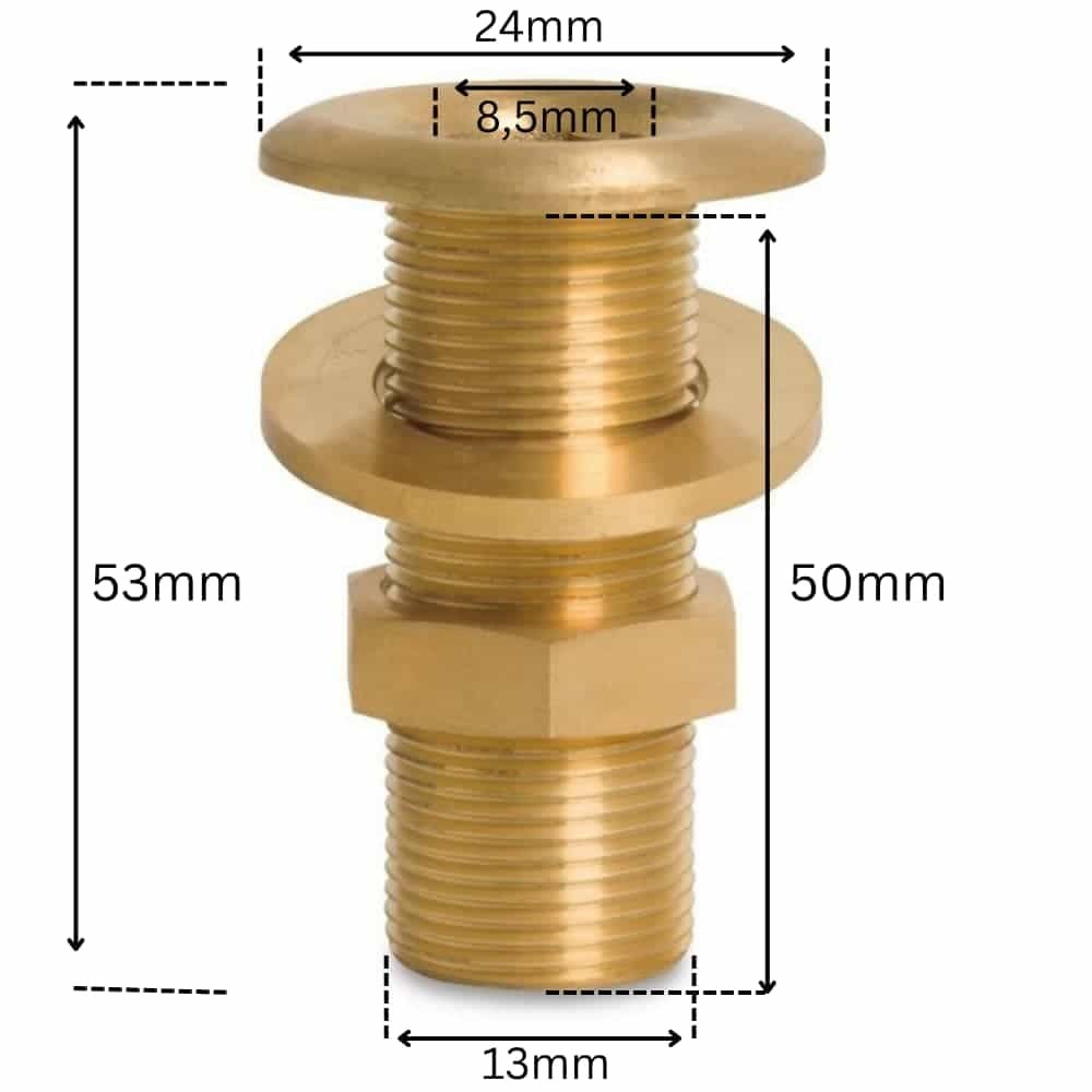 Conexão de Rosca Latão União Passante 1/4" AG-2