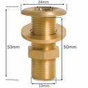 Conexão de Rosca Latão União Passante 1/4" AG-2