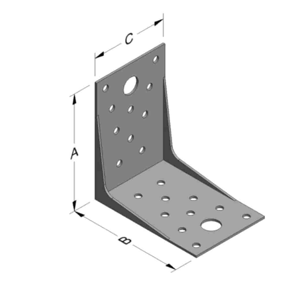 Conector angular 89 x 89 x 60 x 1,5 mm com nervura-0