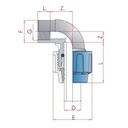 Conexão de Tubo PP PE 90° Cotovelo 20 x 1/2" IG-0