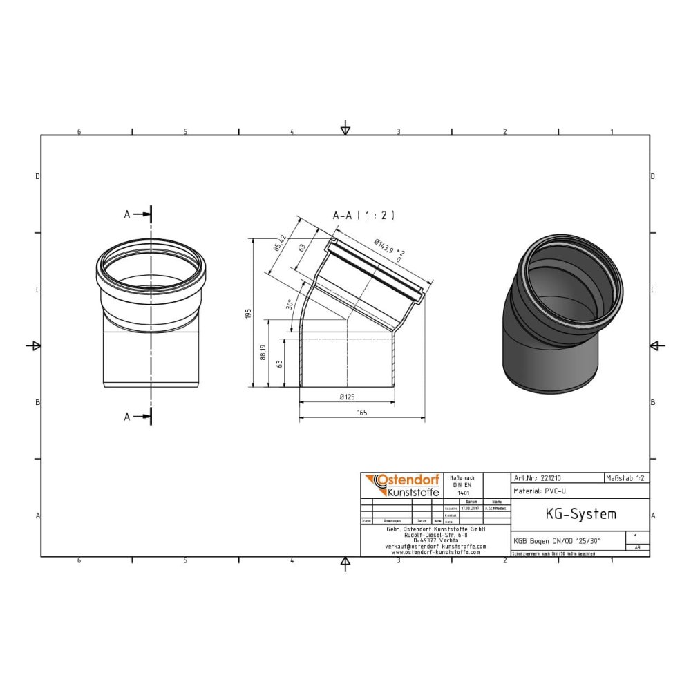 KGB Bogen DN/OD 125 30 Graus-1