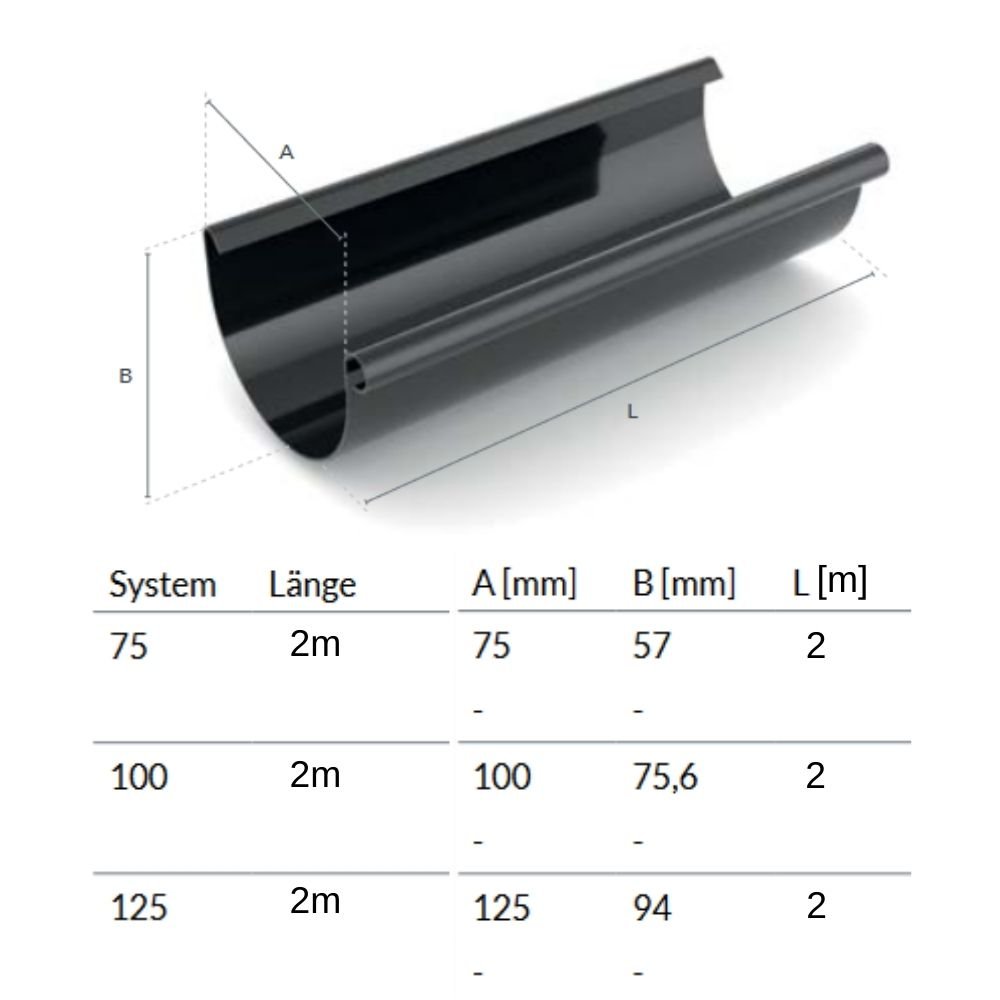 Calha 2m marrom Sistema 75-0