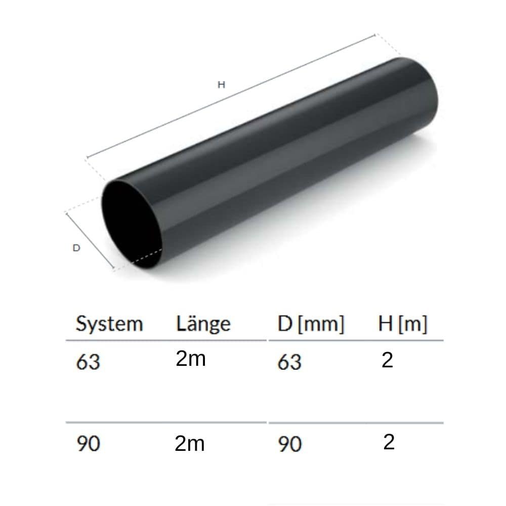 Tubo de queda 2m marrom Sistema 63-0