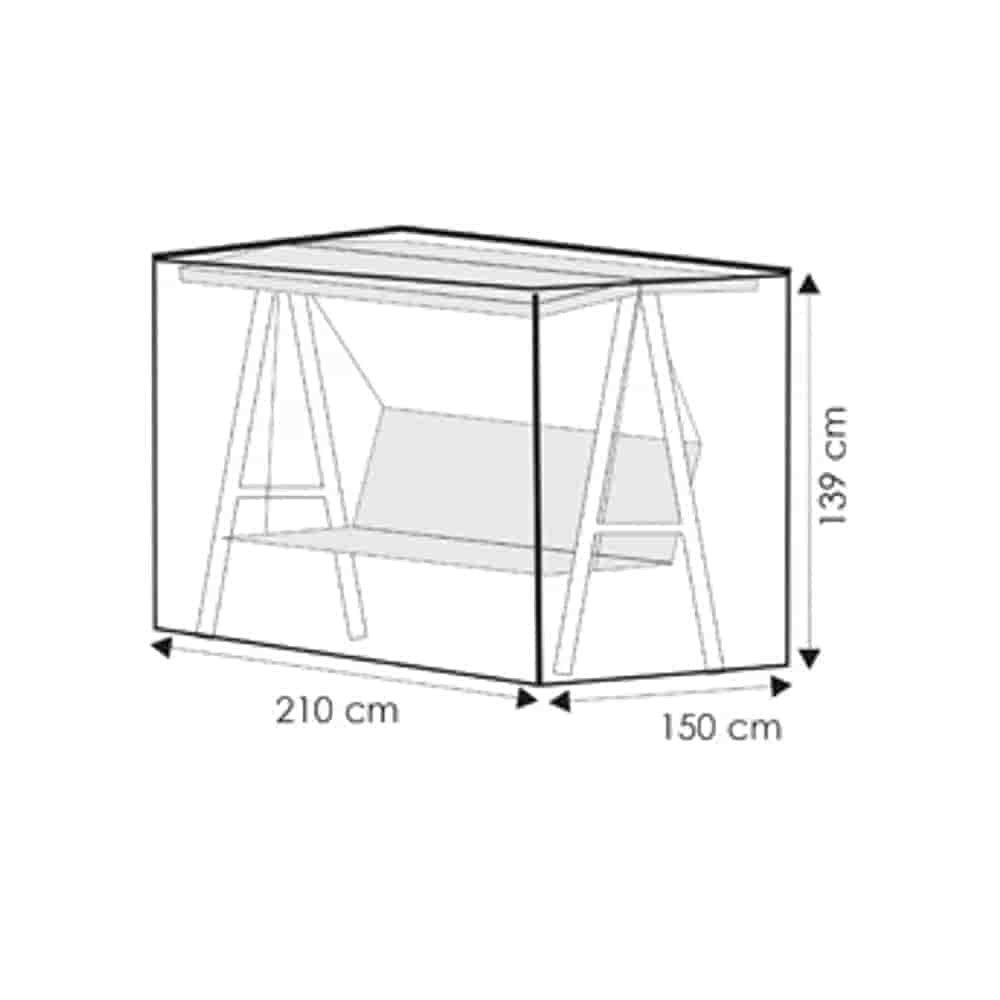 Capa protetora transparente para balanço de jardim, aprox. 210x150x139-0