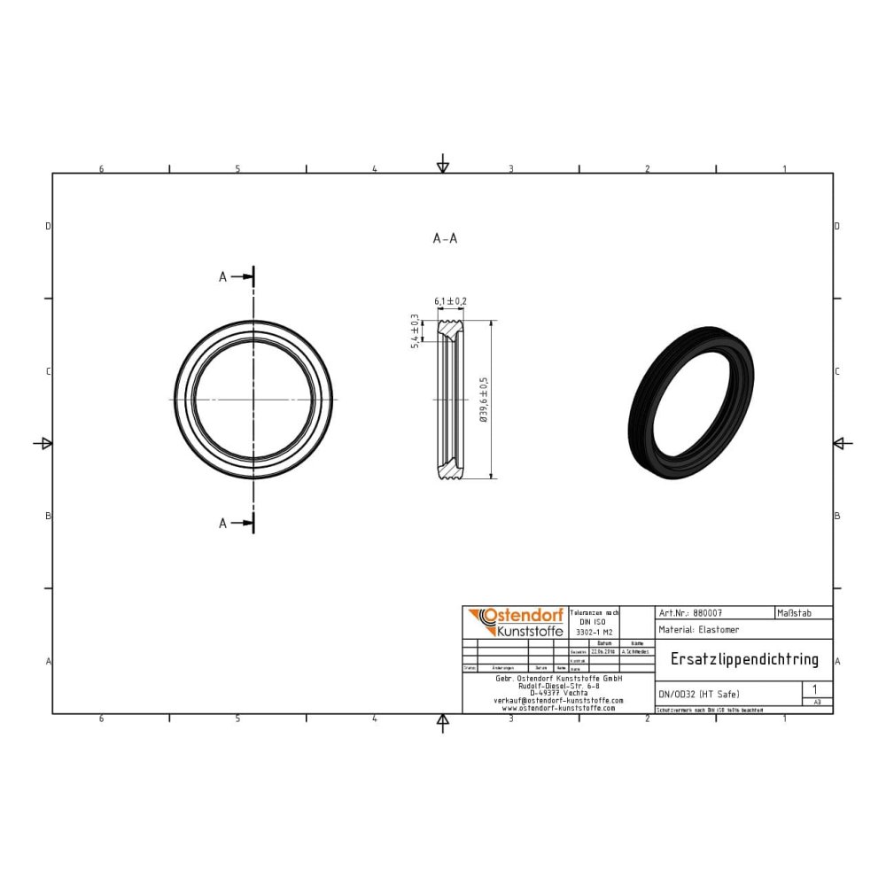 Anel de Vedação de Substituição DN/OD 32 (HT Safe)-1