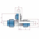 Conexão de Tubo PP PE T-Peça Reduzida 32 x 25 x 32-0