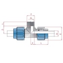 PP PE Conexão de Tubo T-Peça 20 x 1/2" IG x 20-0