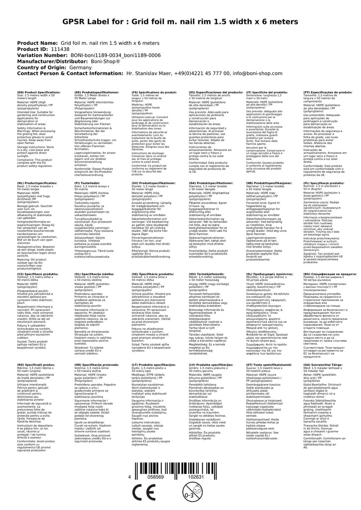 Folha de grade c/ borda de prego 1,5 largura x 6 metros-4