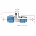 PP PE Conexão de Tubo T-Peça 25 x 3/4" AG x 25-0