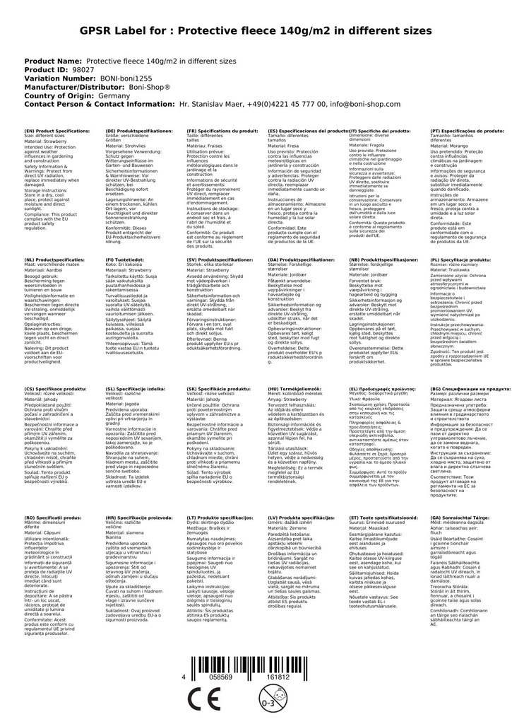 Vedas Protetores 140g/m² em vários tamanhos-5