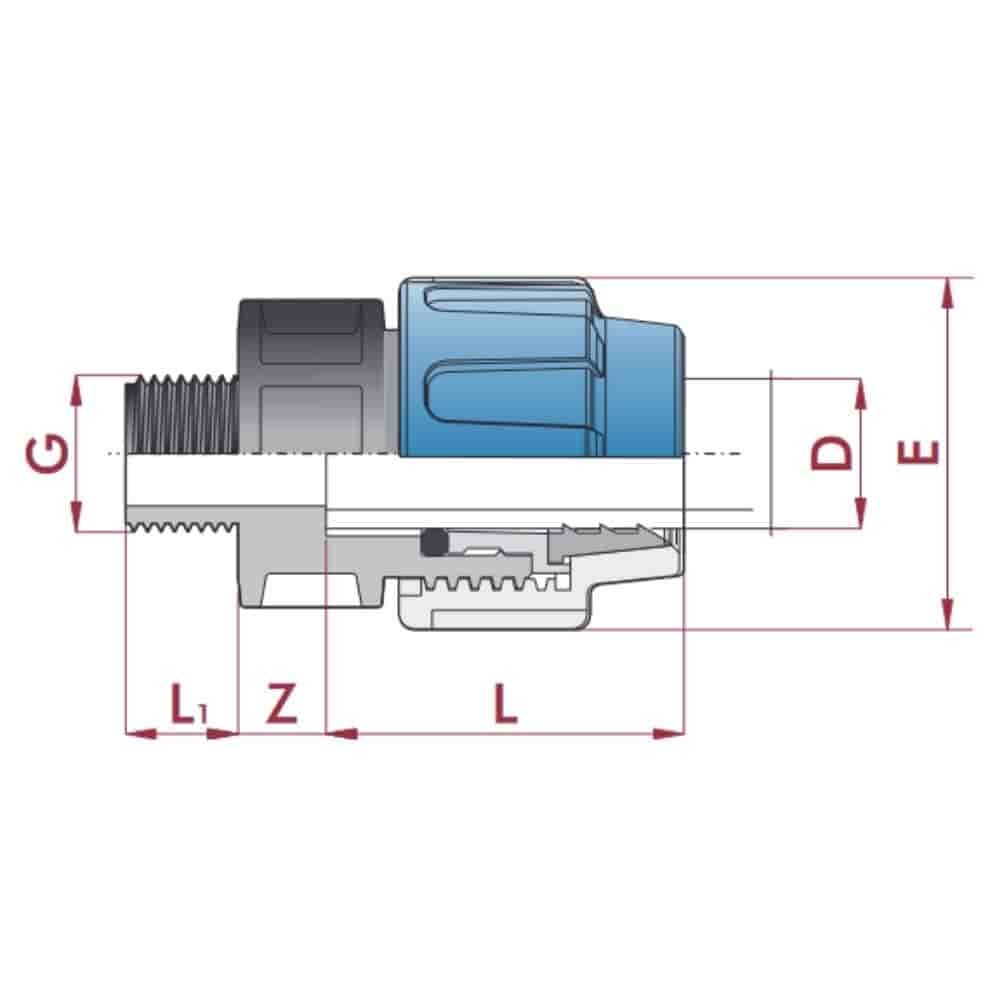 Conexão de Tubo PP PE 25 x 3/4" AG-0