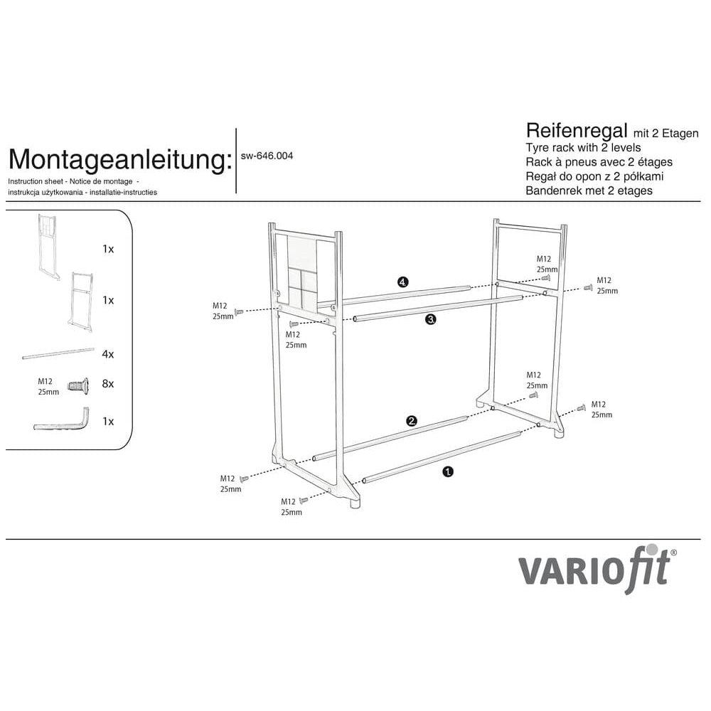 Estante de pneus com 2 andares 300 kg 1205 x 780 x 1325 mm-0