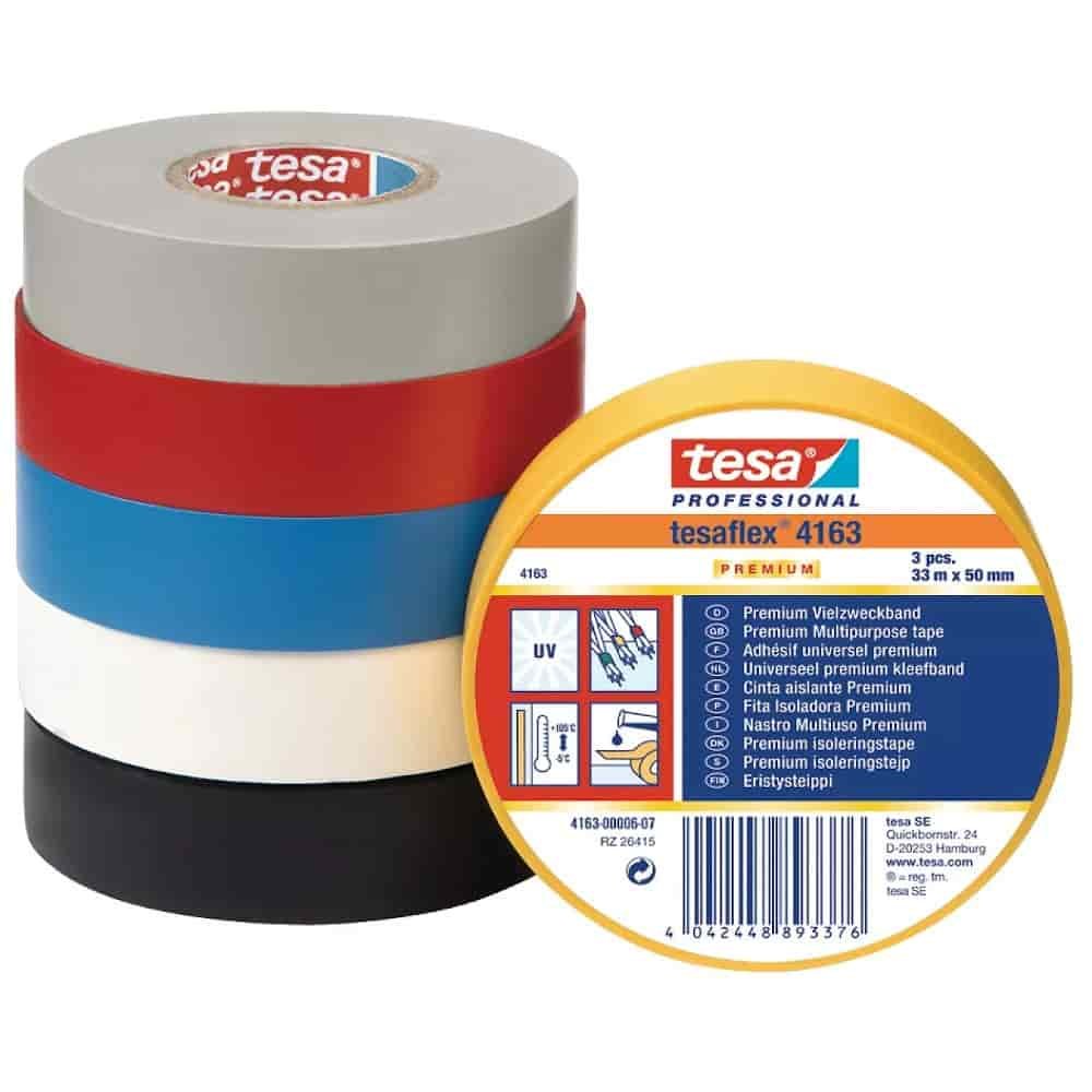 tesa tesaflex Fita Isolante 4163 PVC 19 mm x 33 m (vermelha)-0