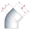 PVC-U 45° Cotovelo Manga 32 mm PN16-0