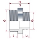 PVC - U Niple Duplo Reduzido AG 2 1/2" x 1 1/2"-0