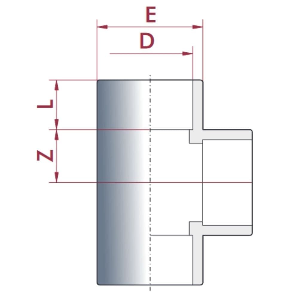 PVC-U T-Conector Manga 20 mm PN16-0