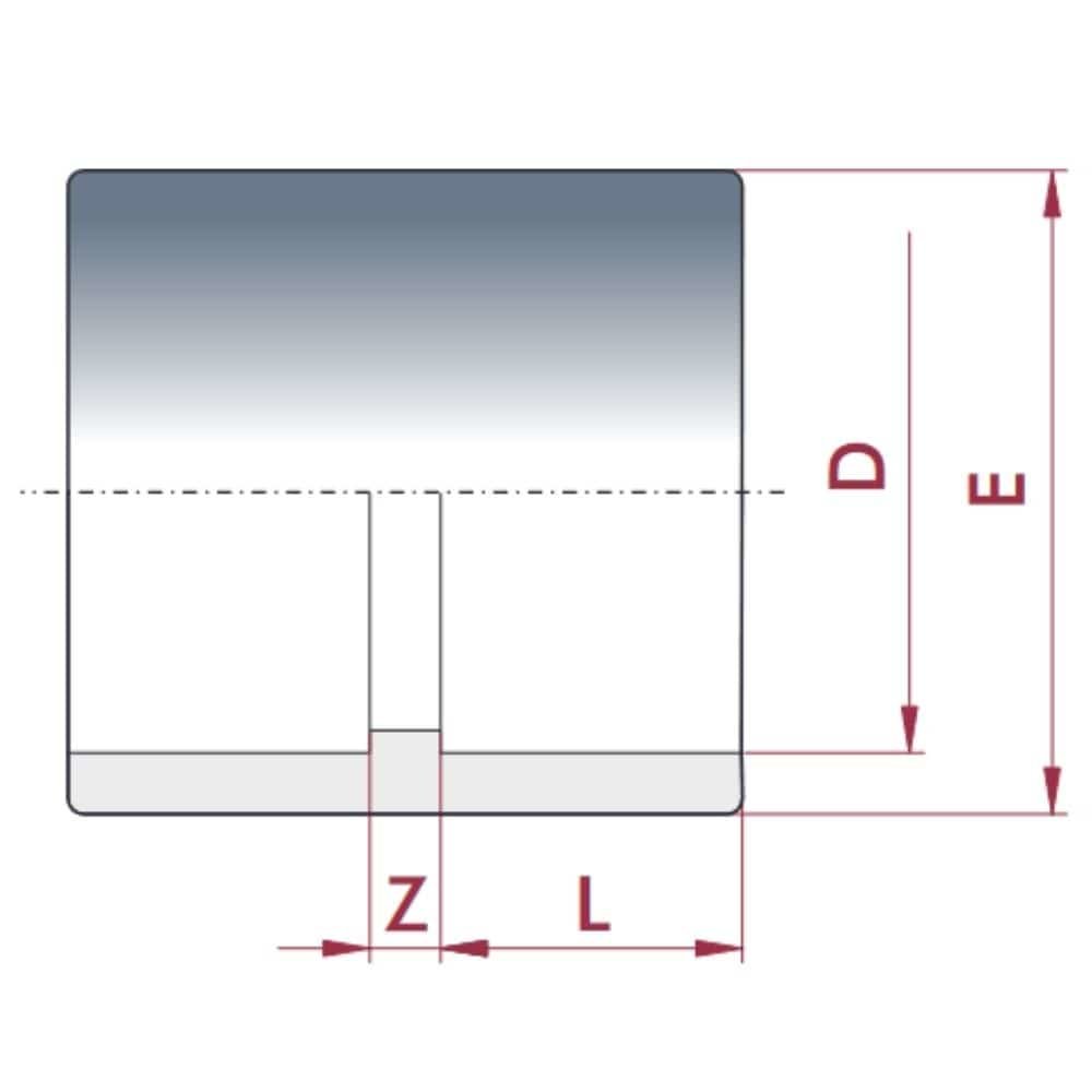 PVC-U Conector de Cola 25 mm PN16-0