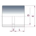 PVC-U Conector de Cola 25 mm PN16-0