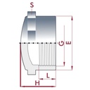 PVC - U Kappe IG 1 1/2" PN10-0