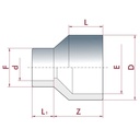 Redução PVC-U longa 32-25mm x 20 mm PN16-0