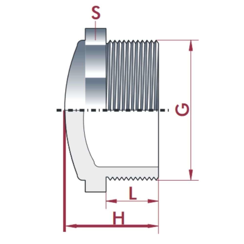 PVC-U Stopfen AG 1" PN10-0