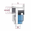 Conexão de Tubo PP PE 90° com Suporte de Parede Reforçado 25 x 3/4" IG-0