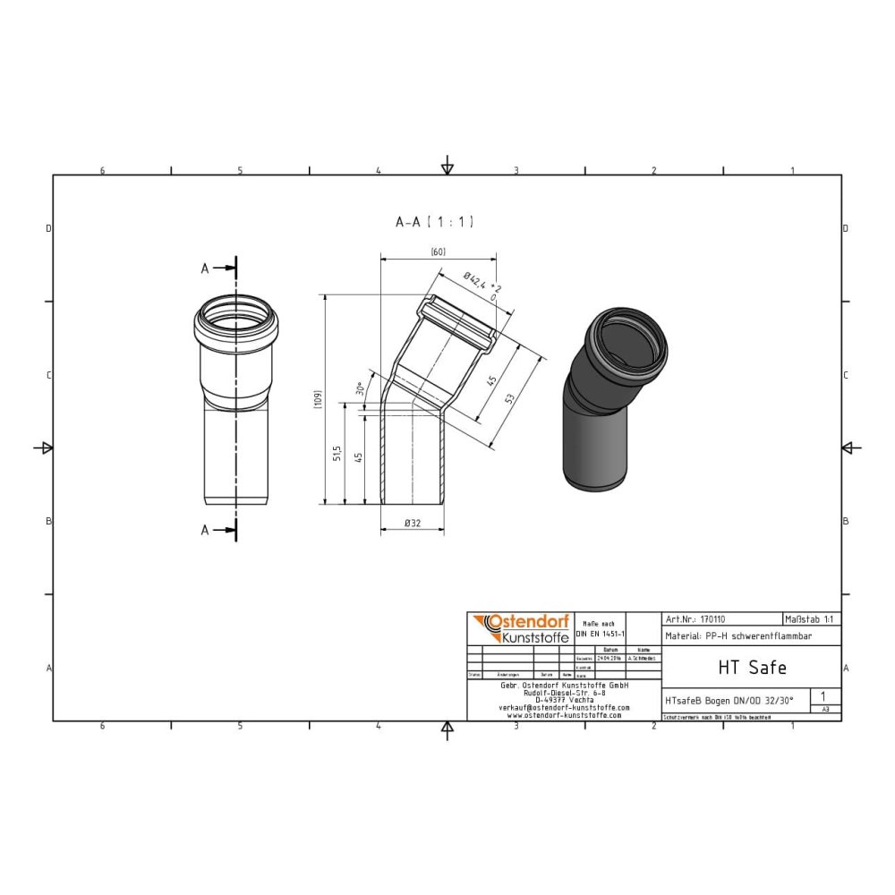 HTsafeB Curva DN/OD 32 30 Graus-1