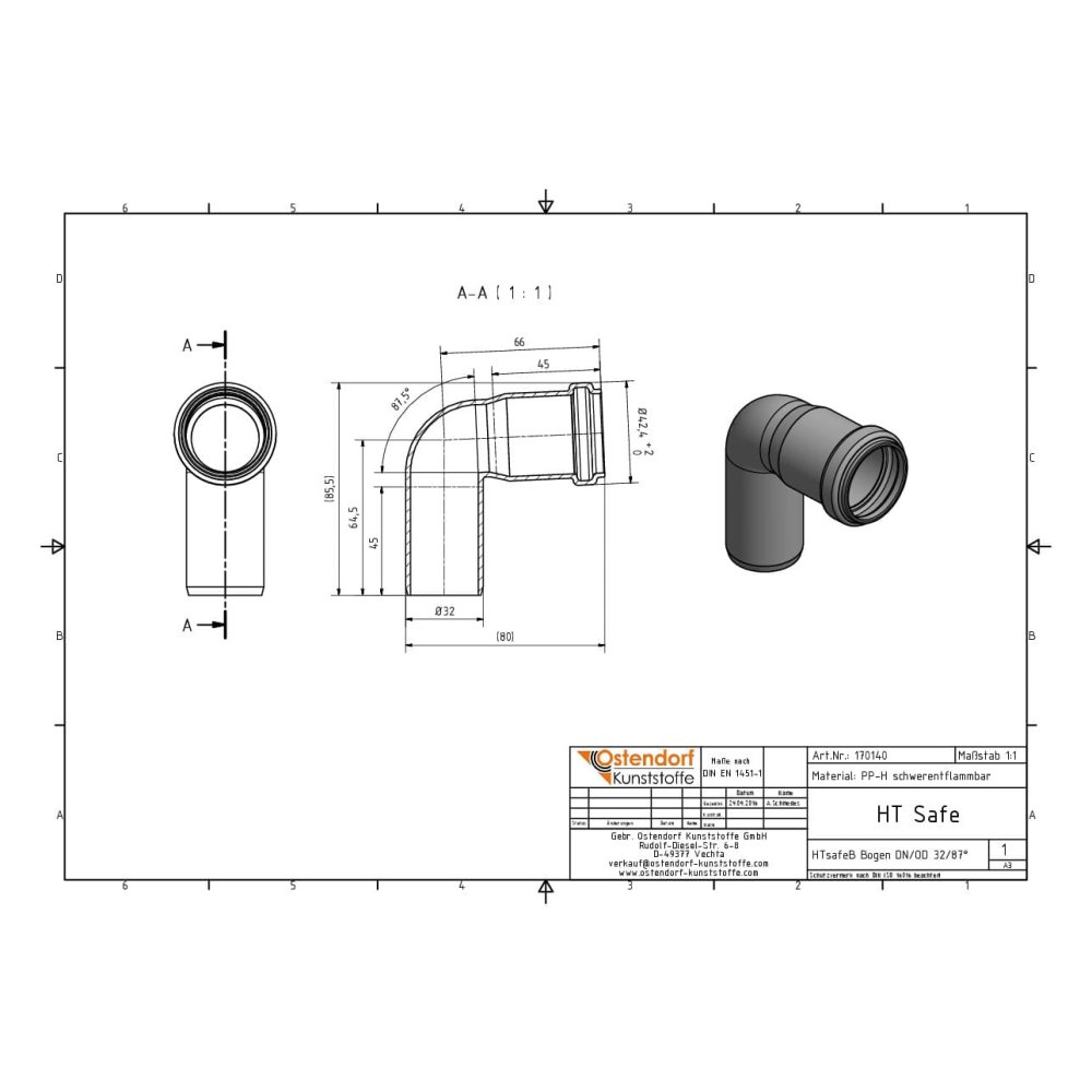 HTsafeB Curva DN/OD 32 88,5 Graus-1