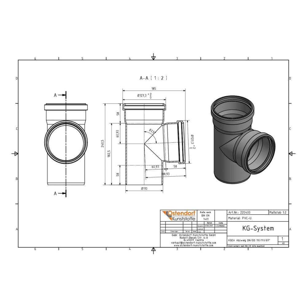 KGEA Ramificação DN/OD 110/110 87 Graus-1