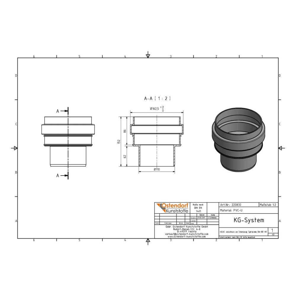 KGUS Conexão com ponta de cerâmica DN/OD 110-1