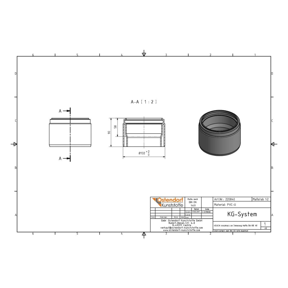 Conexão KGUSM para Manga de Grés DN/OD 110-1