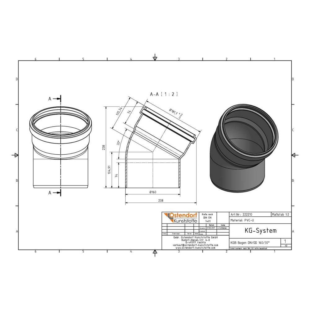 KGB Curva DN/OD 160 30 Graus-1