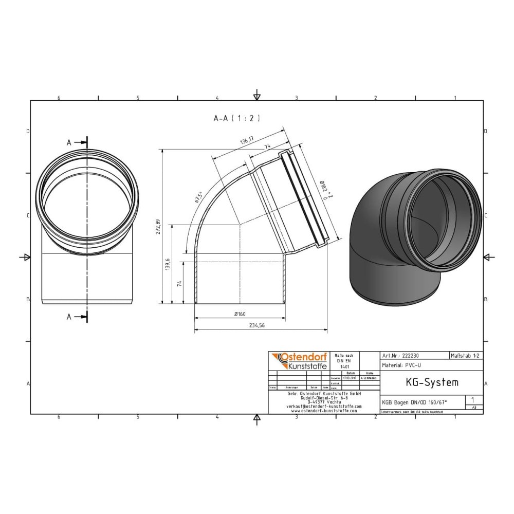 KGB Bogen DN/OD 160 67 Graus-1