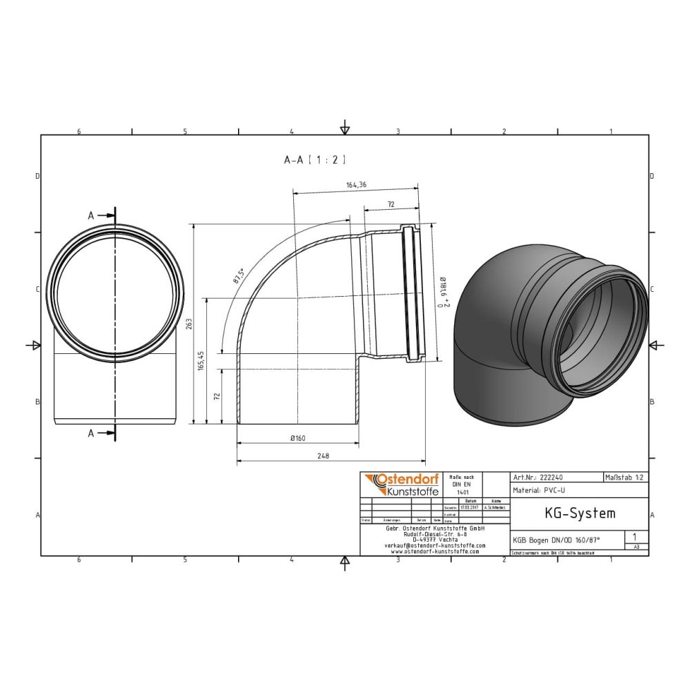 KGB Curva DN/OD 160 87 Graus-1