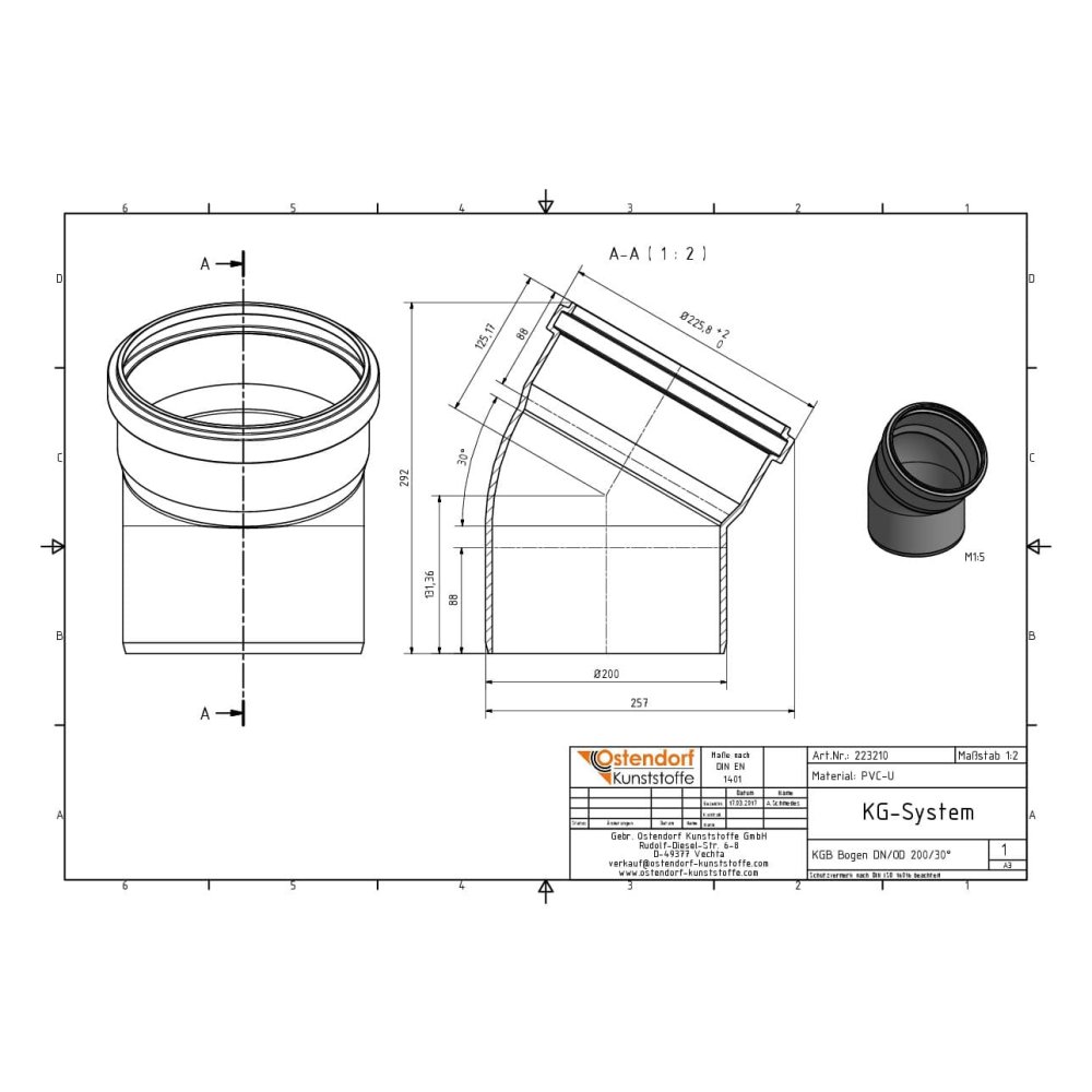 KGB Curva DN/OD 200 30 Graus-1