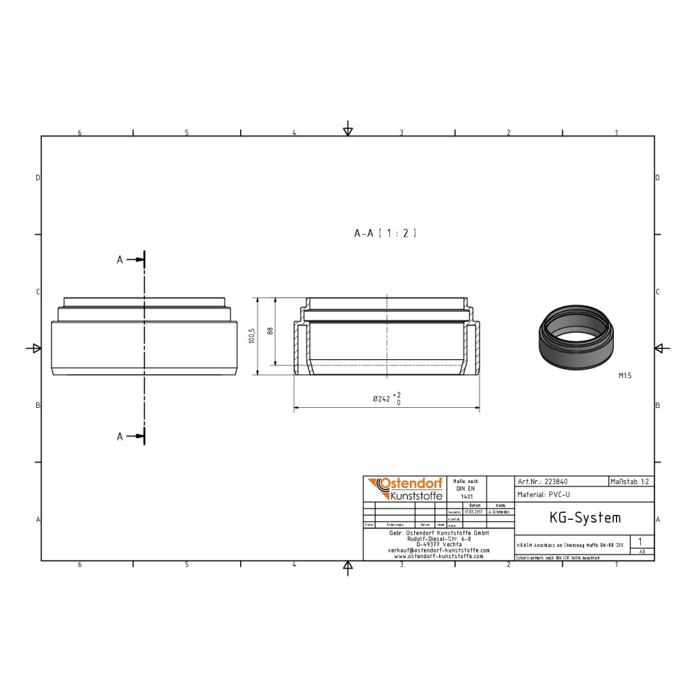 Conexão KGUSM para Manga de Pedra DN/OD 200-1