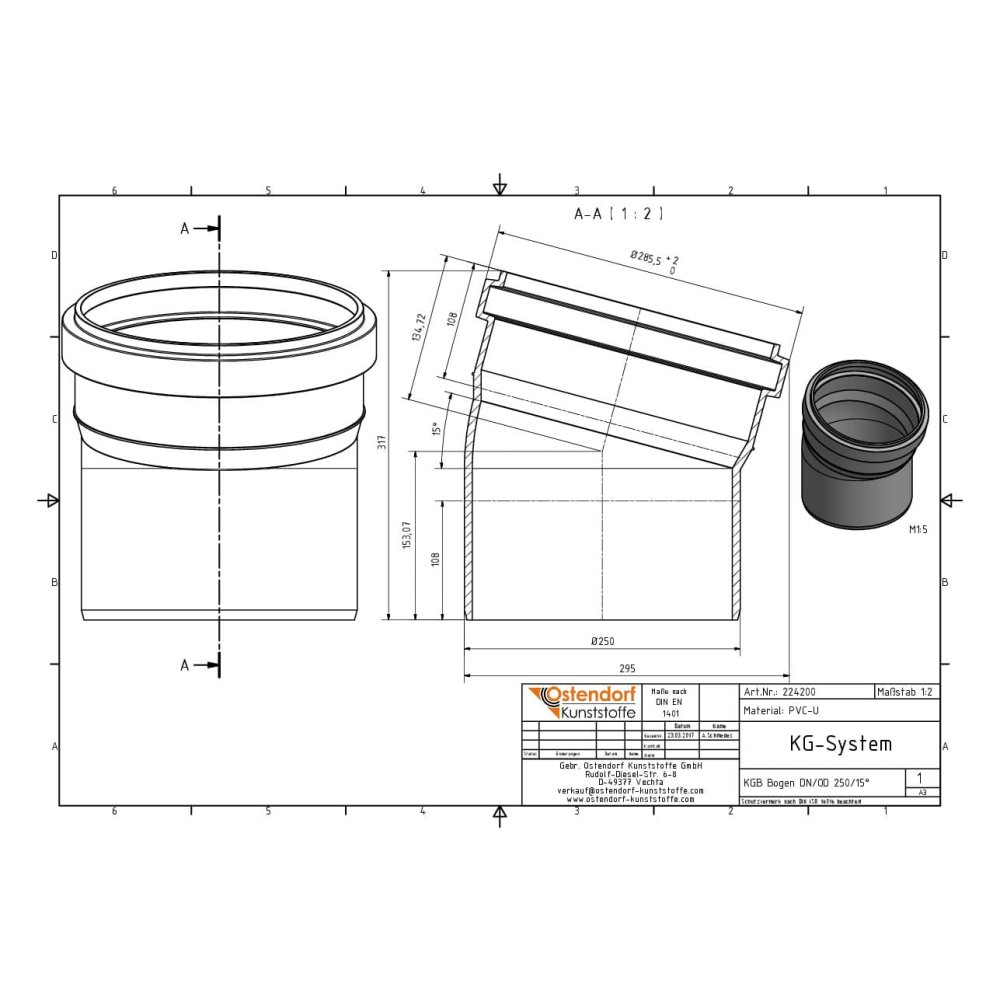 KGB Curva DN/OD 250 15 Graus-1