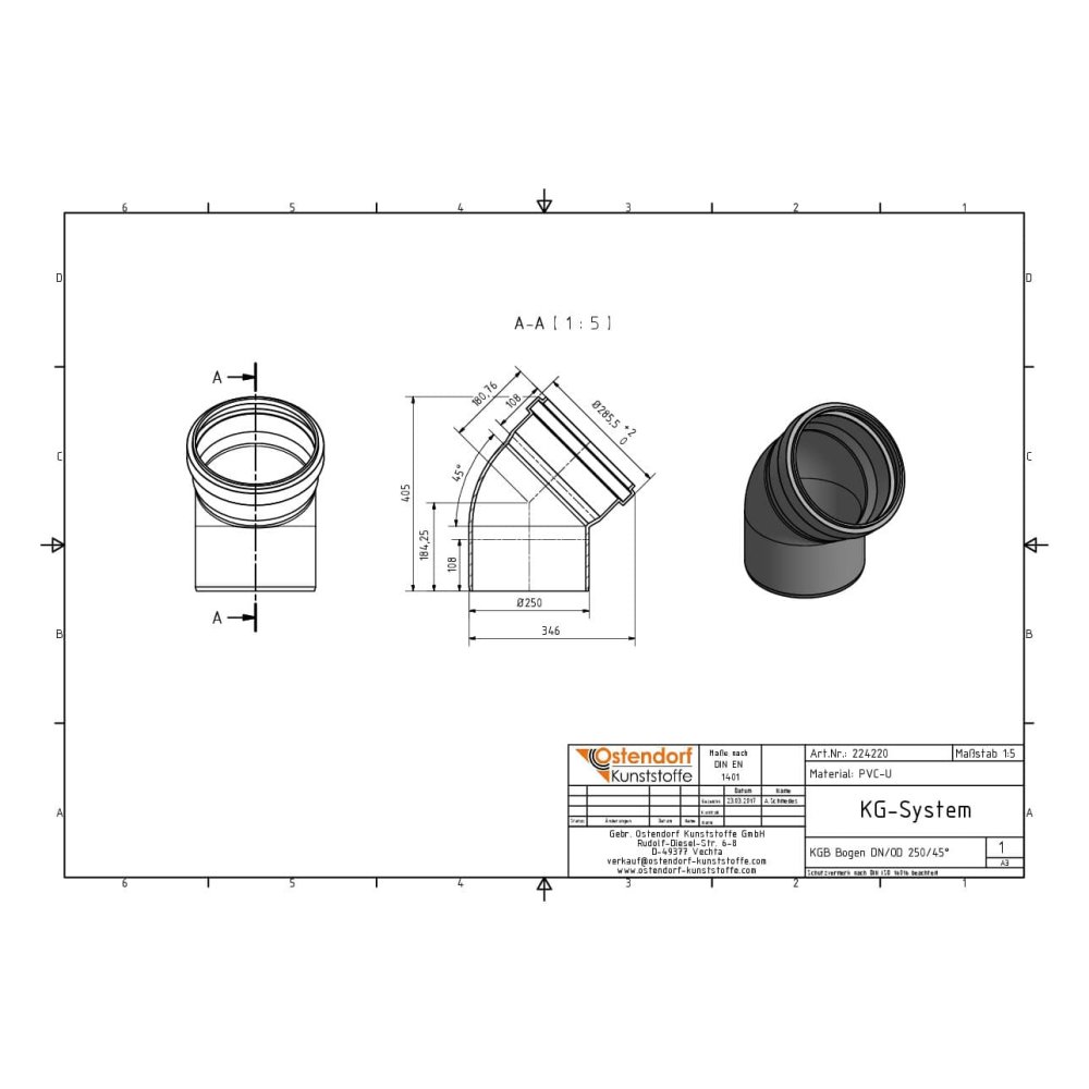 KGB Bend DN/OD 250 45 Degree-2