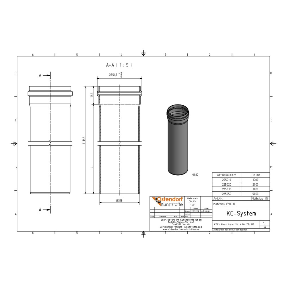 KGEM Tubo SN 4 DN/OD 315 x 1000 mm-1