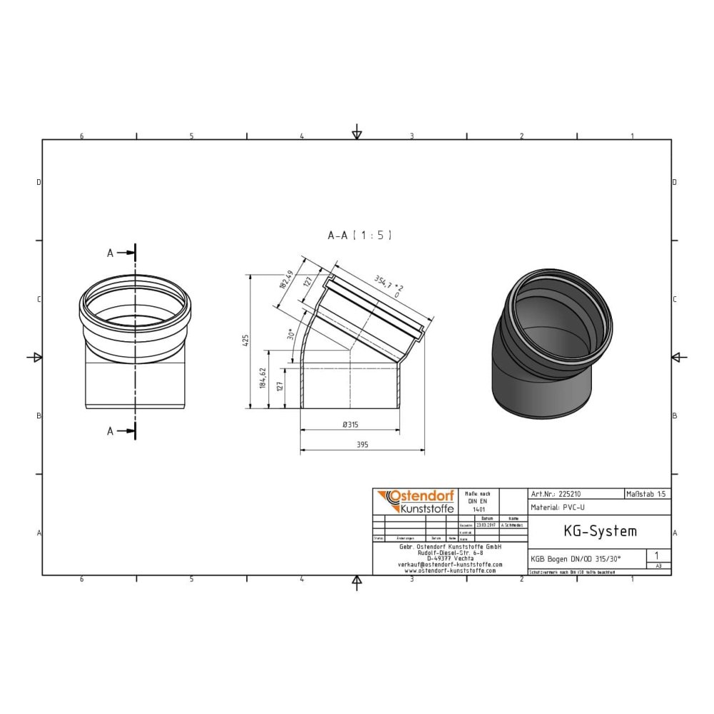 KGB Curva DN/OD 315 30 Graus-1