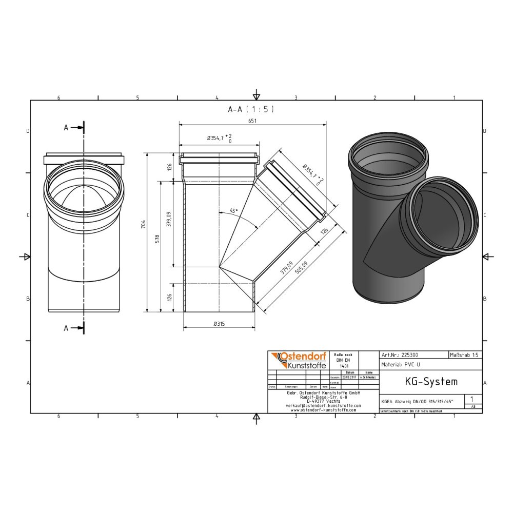 KGEA Abzweig DN/OD 315/315 45 Graus-1