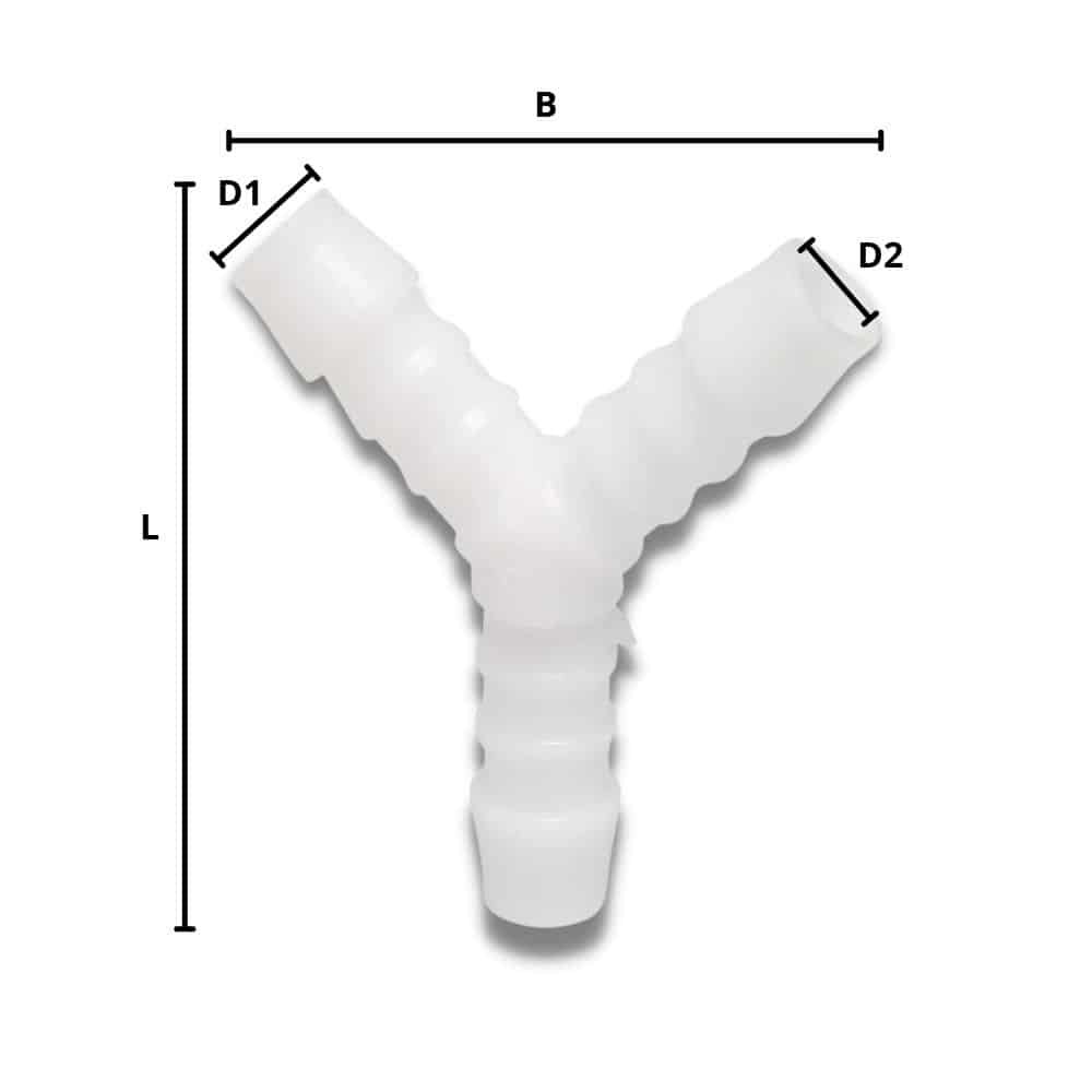 Conector de Mangueira Plástico Y-Peça 10 mm-0