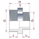 PVC - U Doppelnippel reduzido AG 3/4" x 1/2"-0