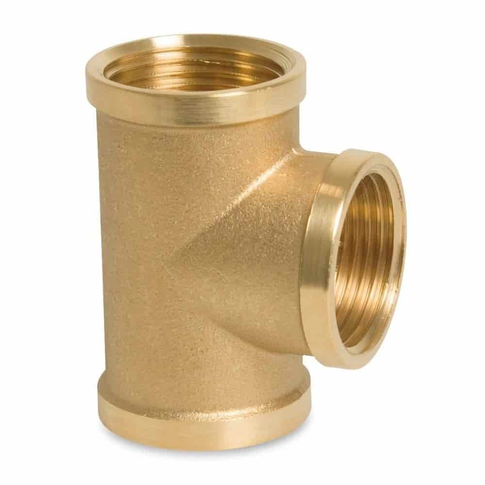 Threaded Fitting Brass T-Piece 1" Female Thread