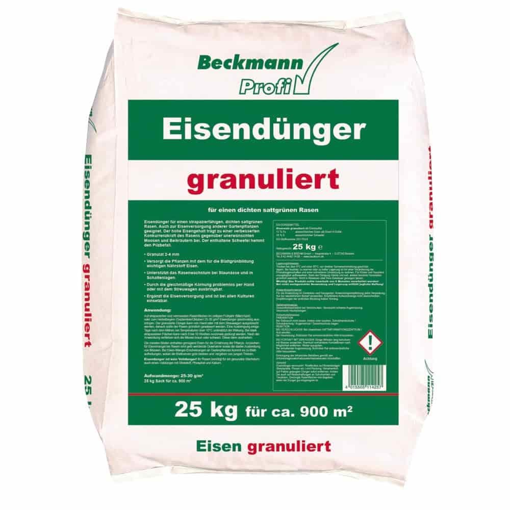 25 kg de fertilizante de ferro granular Beckmann 2-4mm para aprox. 900m²