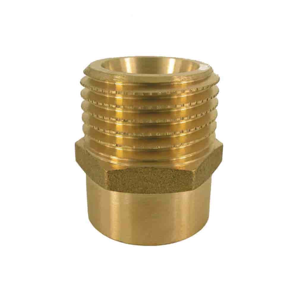 Threaded Fitting Brass Double Nipple Reduced 1 1/4" Female x 1 1/2" Male