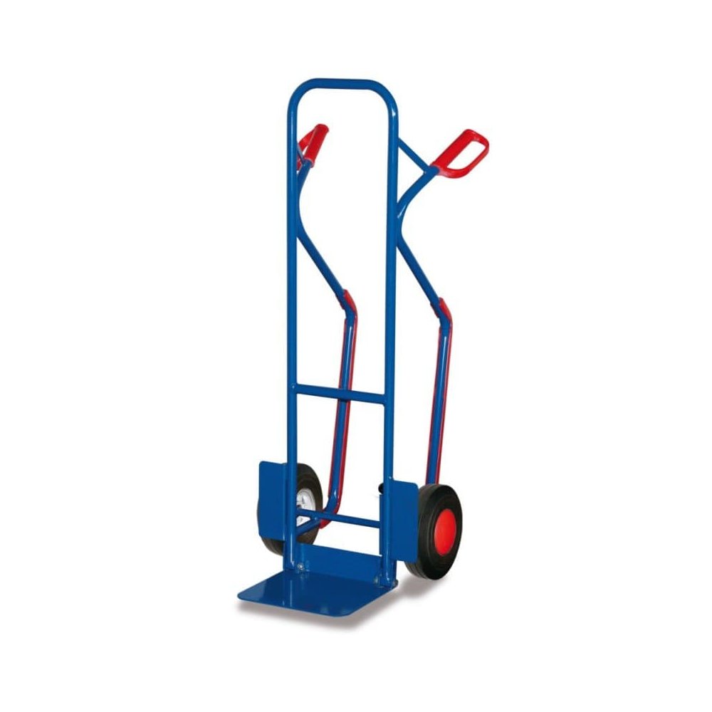 Carrinho de Tubo de Aço 200 kg com Pá Dobradiça Skids Deslizantes Pneus de Borracha Maciça 570 x 610 x 1300 mm