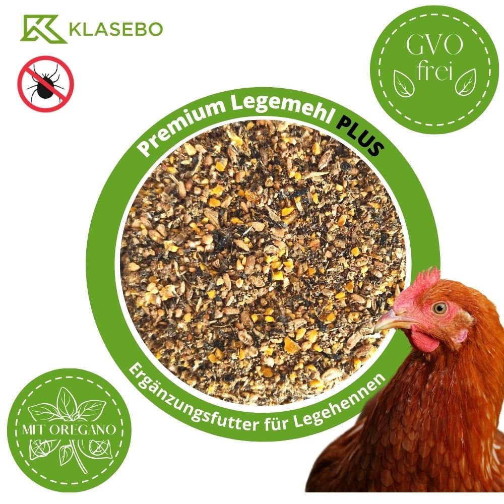 25 kg Premium Legemehl PLUS com Orégano - Ração para Aves para Galinhas, Gansos, Patos